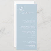 Menu Réception Mariage Script Minimaliste (Devant / Derrière)