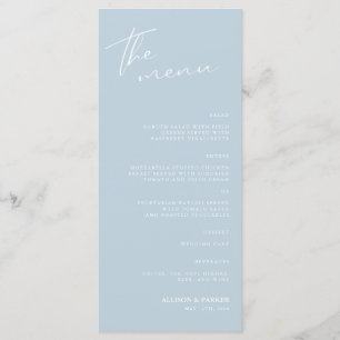 Menu Réception Mariage Script Minimaliste