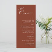 Menu Réception Mariage Script Minimaliste (Debout devant)