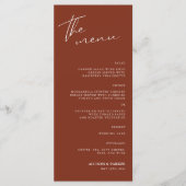 Menu Réception Mariage Script Minimaliste (Devant)