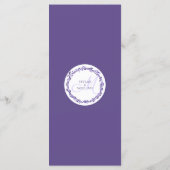 Menu Réception mariage violet Woodsy Ultra Violet (Dos)