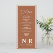 Menu Réception Monogramme mariage Ou Dîner Fiançailles (Debout devant)