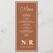 Menu Réception Monogramme mariage Ou Dîner Fiançailles (Devant)