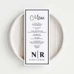 Menu Réception Monogramme mariage Ou Dîner Fiançailles<br><div class="desc">Découvrez notre accueil Monogram Mariage Blanc et Noir ou les menus Dîner Fiançailles, l'exemple de l'élégance intemporelle et de la sophistication personnalisée pour votre occasion spéciale. Conçus avec une attention minutieuse aux détails, ces menus apportent une touche de raffinement à toute réception de mariage, dîner de répétition ou fête de...</div>