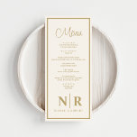 Menu Réception Monogramme mariage Ou Dîner Fiançailles<br><div class="desc">Faites l'apéro de votre réception ou de votre dîner fiançailles grâce à notre exquise Réception Monogram Mariage Off White et Gold ou à nos menus Dîner Fiançailles, un mélange parfait d'élégance et de personnalisation. Conçus avec une attention minutieuse aux détails, ces menus apportent une touche de sophistication à votre expérience...</div>