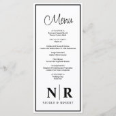 Menu Réception Monogramme mariage Ou Dîner Fiançailles (Devant)