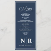 Menu Réception Monogramme mariage Ou Dîner Fiançailles (Devant)