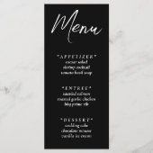 Menu Réception Noire Simple Et Élégante De Mariage (Devant)