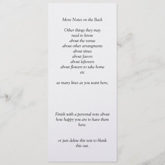 Menu Reception Program -Black White Infinity Scroll, (Dos)