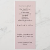 Menu Reception Program - Pink Roses & Doves Wedding (Dos)