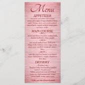 Menu Réception rose Gold Metallic Wedding (Devant)