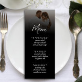 Menu Réception simple Ombre Black Photo Wedding