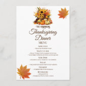 Menu Récolte Bouquet&Automne Feuilles Thanksgiving Dîne (Devant)