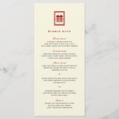 Menu Rectangle classique Double Bonheur Mariage chinois (Devant)