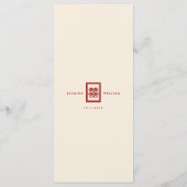 Menu Rectangle classique Double Bonheur Mariage chinois (Dos)