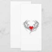 Menu Red Angel Coeur avec ailes (Devant / Derrière)