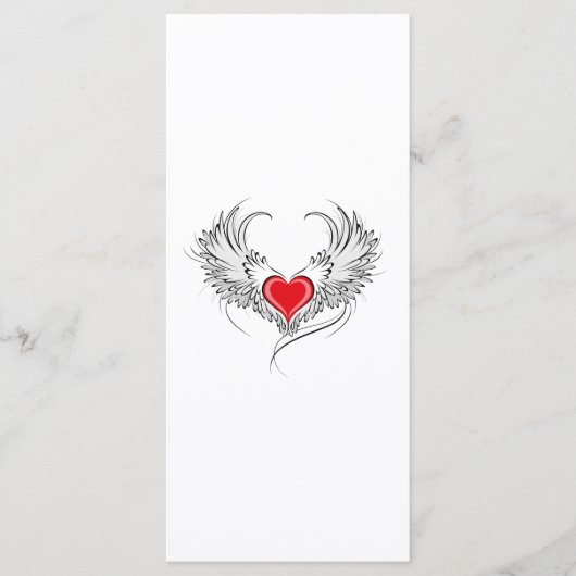 Menu Red Angel Coeur avec ailes (Devant)