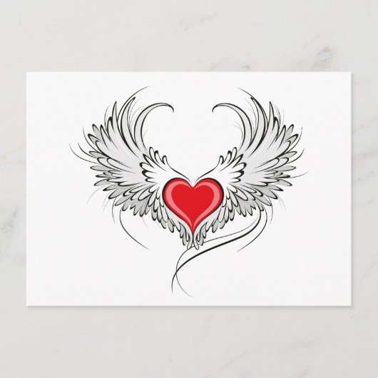 Menu Red Angel Coeur avec ailes (Devant)