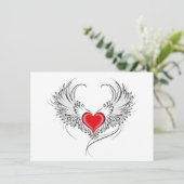 Menu Red Angel Coeur avec ailes (Debout devant)