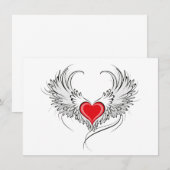Menu Red Angel Coeur avec ailes (Devant / Derrière)