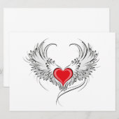 Menu Red Angel Coeur avec ailes (Devant / Derrière)