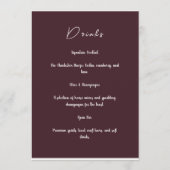 Menu Red Blush Floral Wedding Elegant Romantic (Dos)