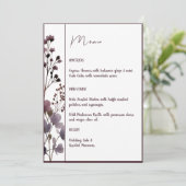 Menu Red Blush Floral Wedding Elegant Romantic (Debout devant)