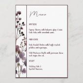 Menu Red Blush Floral Wedding Elegant Romantic (Devant)