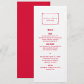 Menu Red Deco Chic Wedding (Voorkant / Achterkant)
