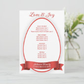 Menu Red Elegant Simple Oeuf de Pâques Brunch Dîner (Debout devant)