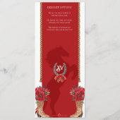 Menu Red Floral Western Charro Quinceañera Party (Dos)