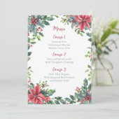 Menu Red Green Holly Poinsettias Mariage de Noël (Debout devant)