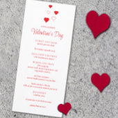 Menu Red Heart Minimalist Saint Valentin