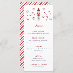 Menu Red Nutcracker Sucres de canne Fête de Noël de fam