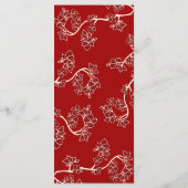 Menu Red Plum Blossoms Double Bonheur Mariage chinois (Dos)