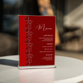 Menu Red Romantic Hearts Flammes de Saint Valentin Fête