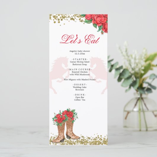 Menu Red Rose Mexican Mis Quince (Staand voorkant)