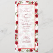 Menu Red Rose Romantic Wedding Programs (Devant)