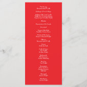 Menu Red Rose Romantic Wedding Programs (Dos)