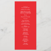 Menu Red Rose Romantic Wedding Programs (Dos)