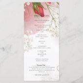 Menu Red Roses & Babys Breath Elegant Floral Wedding  (Dos)