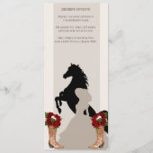 Menu Red Roses Horse Crest Elegant Charro Quince Party (Dos)