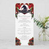 Menu Red Roses Horse Crest Elegant Charro Quince Party (Debout devant)