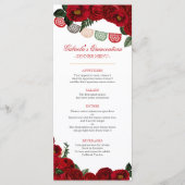 Menu Red Roses Rustic Western Charra Party (Devant)