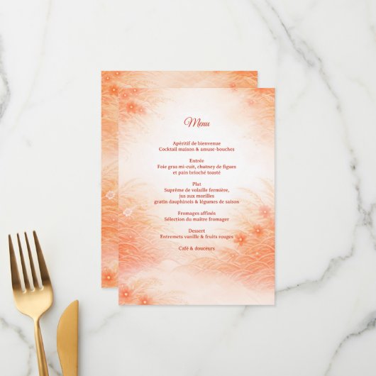 Menu Red Seigaiha – Japanese Wedding Collection (Devant/Arrière en situation)