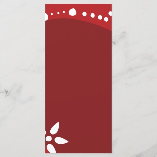 Menu Red Valentine's day Hearts dîner sur mesure (Dos)