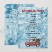 Menu red vintage truck on blue snowflawgrock (Devant / Derrière)