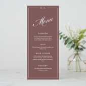 Menu Red Wine Elegant Handwriting Wedding Dinner (Debout devant)