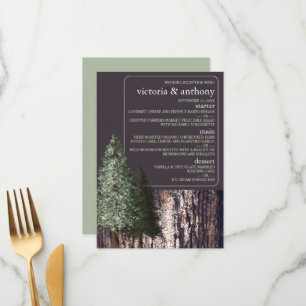 Menu Redwoods & Bark, Mariage rustique