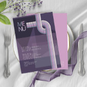 Menu Refined Lines Geometric Wedding Violet ID983